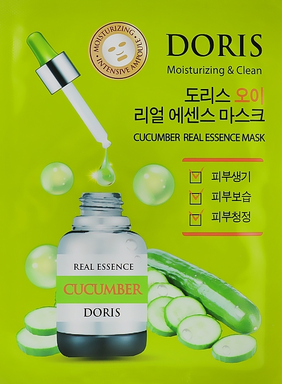 Cucumber Extract Face Ampoule Mask - Doris Cucumber Real Essence Mask — photo N1