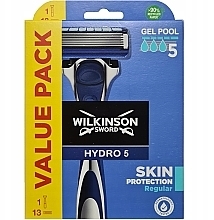 Razor with 13 Refill Cartridges - Wilkinson Sword Hydro 5 Skin Protection Regular — photo N18