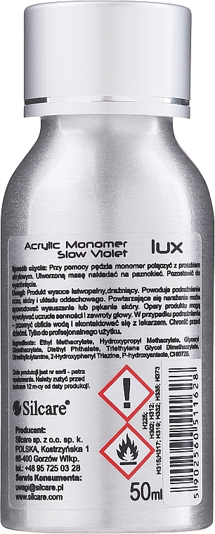 Acrylic Monomer - Silcare Sequent Liquid Lux Slow Violet — photo N2