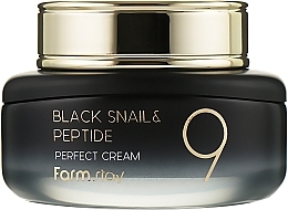 Rejuvenating Cream with Black Snail Mucin & Peptides - FarmStay Black Snail & Peptide 9 Perfect Cream — photo N1