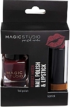 Fragrances, Perfumes, Cosmetics Set, burgundy - Magic Studio Nail Polish + Lipstick (nail/polish/5 ml + lipstick/3.4 g)