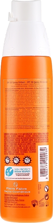 Kids Sunscreen Spray SPF30 - Avene Eau Thermale Spray for Children SPF30 — photo N2