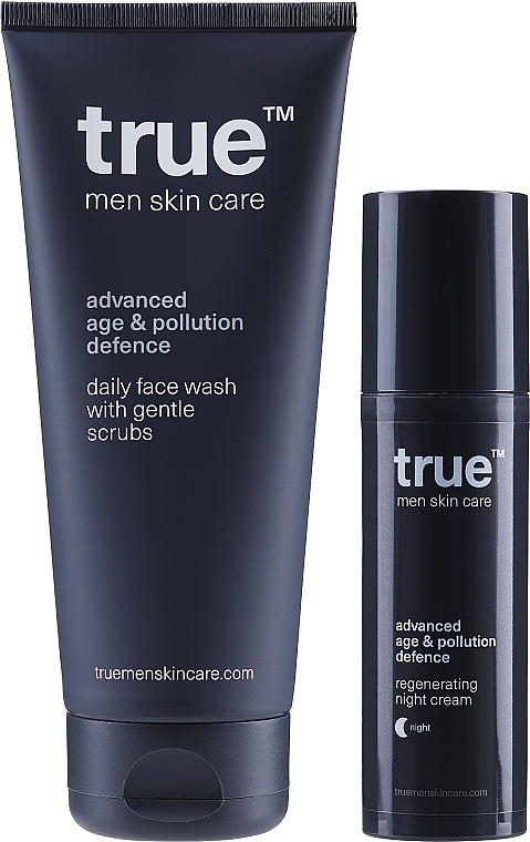 Set - True Men Skin Care Advanced Age & Pollution Defence Start Me UP! (f/cr/50ml + f/gel/200ml + bag/1pc) — photo N2
