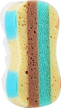 Fragrances, Perfumes, Cosmetics Shower Sponge, 6047, turquoise-yellow-brown - Donegal