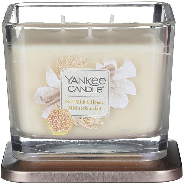 Scented Candle in Glass - Yankee Candle Elevation Rice Milk & Honey — photo N1