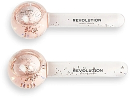 Face Massager - Makeup Revolution Beauty Pink Glitter Ice Globes — photo N1