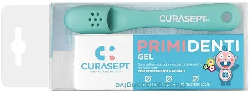 Set - Curaprox Curasept Primi Denti (toothgel/20ml + tooth/brush/1pcs) — photo N2