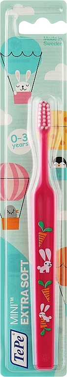 Kids Toothbrush, pink & rabbit - TePe Mini Extra Soft — photo N2