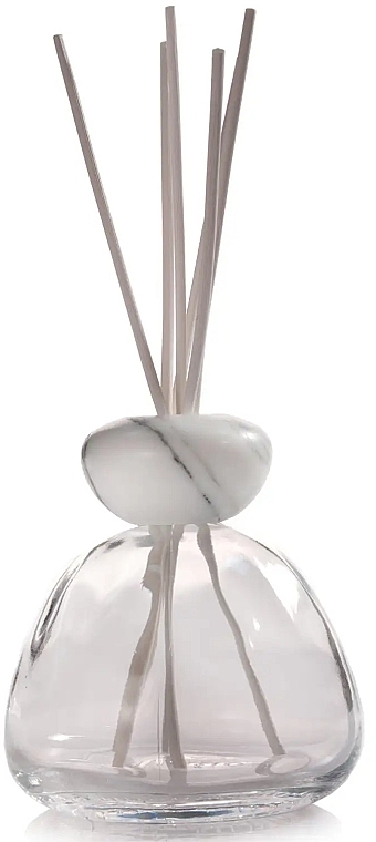 Fragrance Diffuser without Filling, 400 ml, white lid - Millefiori Milano Marble Glass Clear Diffuser White Cap — photo N8