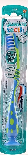 Kids Toothbrush, green and blue - Aquafresh Junior Teeth Toothbrush — photo N1