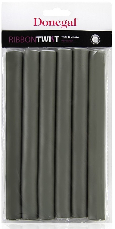 Hair Curlers 5005, 1,8 cm/18cm, grey - Donegal Ribbon Twist — photo N1