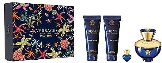 Versace Pour Femme Dylan Blue - Set (edp/100ml + edp/mini/5ml + sh/g/100ml + b/lot/100ml) — photo N7