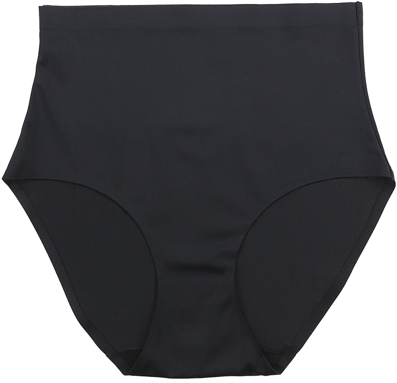 Seamless High-Waisted Panties, laser cut, plus size, black - Moraj — photo N6