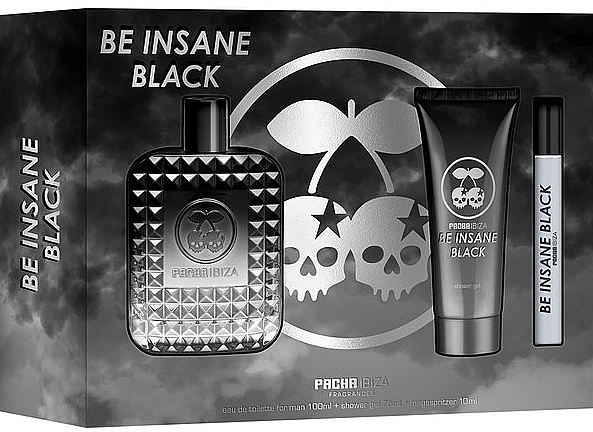 Pacha Ibiza Be Insane Black - Set (edt/100ml + edt/10ml + ash/75ml) — photo N1