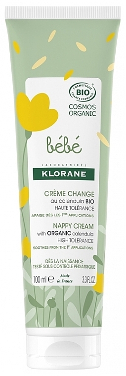 Organic Calendula Baby Diaper Cream - Klorane Bebe Nappy Cream with Organic Calendula — photo N1