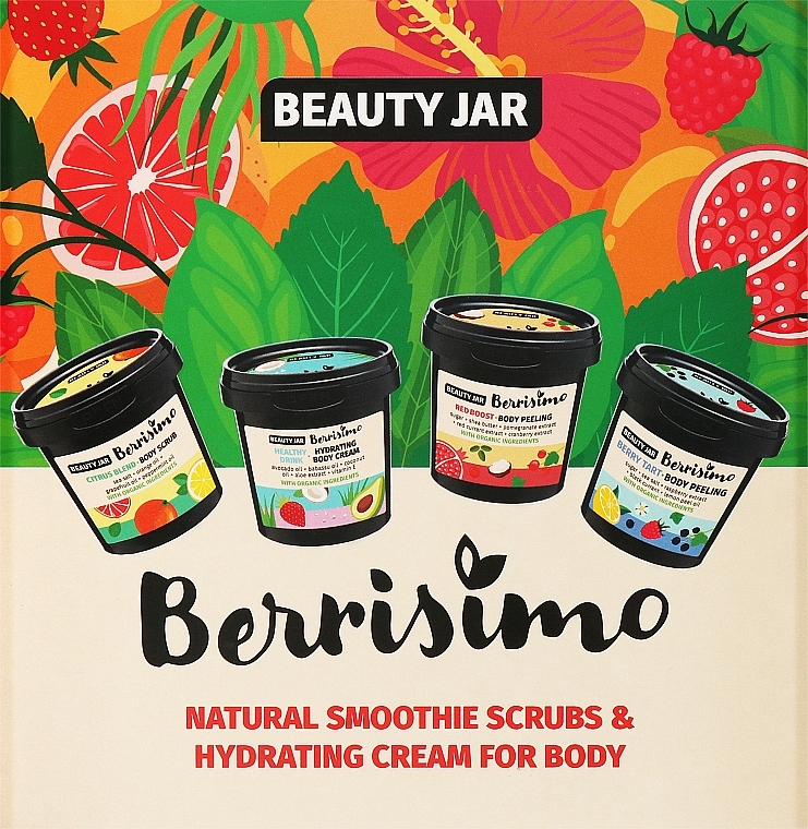 Set - Beauty Jar Berrisimo Hydrating Body Gift Set (b/peel/160g + b/peel/200g + b/scrub/200g + b/cr/155ml) — photo N1