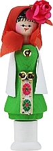Souvenir Air Freshener with Fragrant Oil, green dress, terracotta shawl - Bulgarian Rose Girl — photo N1