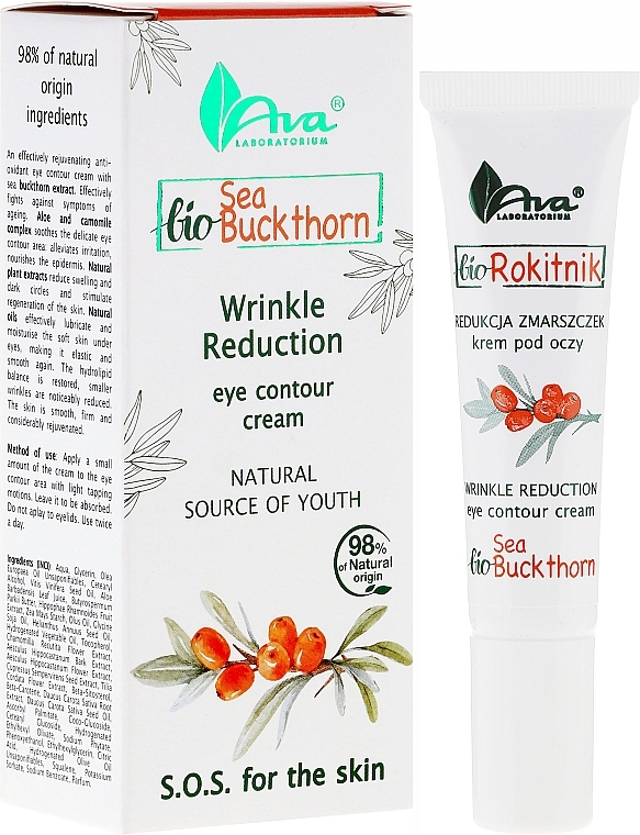 Anti-Wrinkle Eye Cream - Ava Laboratorium BIO Sea Buckthorn Wrinkle Reduction Eye Contour Cream — photo N1