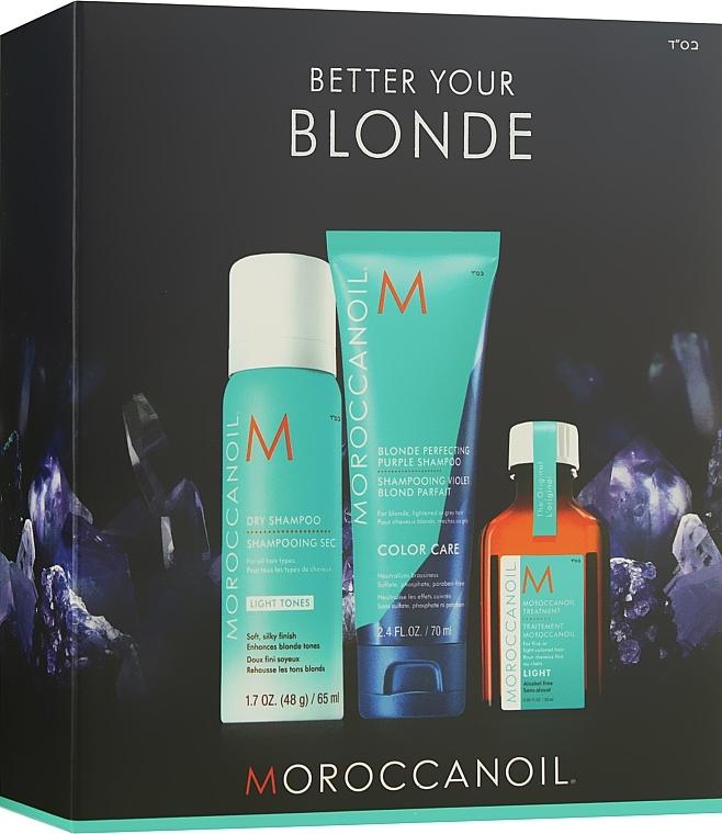 Set - Moroccanoil Better Your Blonde Set (shm/70ml + dry/shm/60ml + hair/oil/25ml) — photo N2