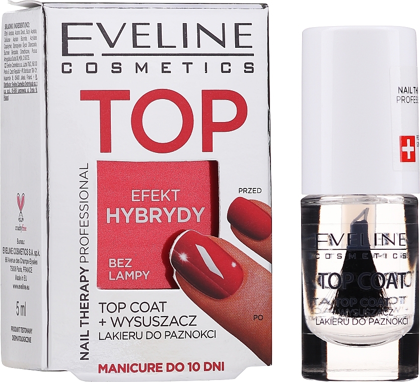 Drying Top Coat - Eveline Cosmetics Nail Therapy Professional Top Coat — photo N1
