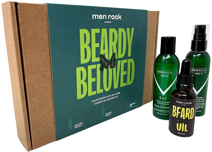 Set - Men Rock Beardy Beloved Kit (b/wash/100ml + b/balm/100ml + b/oil/30ml) — photo N5