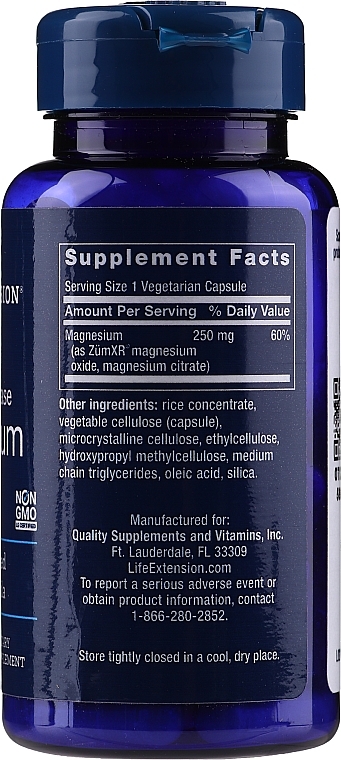 Dietary Supplement "Magnesium" - Life Extension Extend-Release Magnesium — photo N2