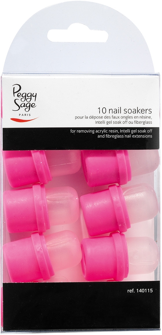 Gel Polish Remover Caps, pink - Peggy Sage Nail Soakers — photo 10 szt.