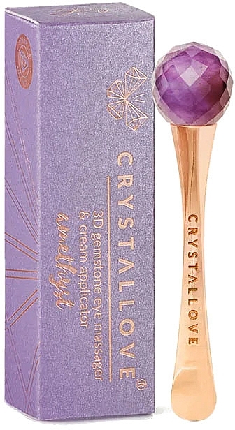 Amethyst Eye Massager - Crystallove 3D Eye Massager With Amethyst And Cream Applicator — photo N3