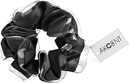 Scrunchie P1700-2, 13 cm d-5,5 cm, black - Akcent — photo N5