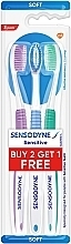 Fragrances, Perfumes, Cosmetics Sensitive Toothbrush Set, 3 pcs. - Sensodyne Sensitive Toothbrush 2+1 Pack