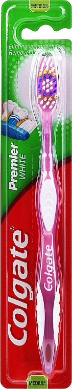 Toothbrush "Premier" Medium #1, pink - Colgate Premier Medium Toothbrush — photo N1