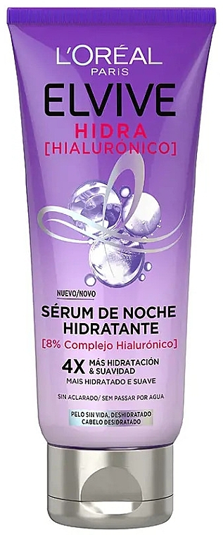 Moisturizing Night Hair Serum - L'Oreal Paris Elvive Hidra Hyaluronic Moisturizing Night Serum — photo N1