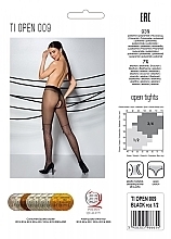 Erotic Tights with Cutout 'Tiopen' 009, 20 Den, black - Passion — photo N3