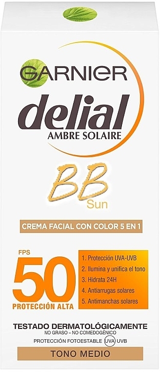 Sun Protection BB Cream - Garnier Delial Ambre Solaire BB Cream SPF50 — photo N1