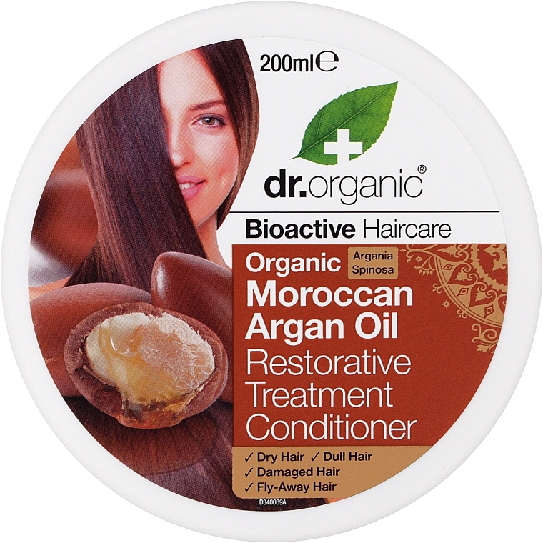 Repairing Conditioner with Moroccan Argan Oil - Dr. Organic Bioactive Haircare Moroccan Argan Oil Restorative Treatment Conditioner — photo N1