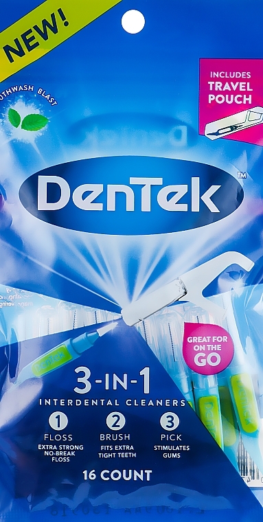 Interdental Cleaners 3-in-1, with enhanced fluoride coating 	 - DenTek 3-in-1 — photo N15