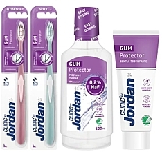 Fragrances, Perfumes, Cosmetics Set - Jordan Clinic Gum Protector (mouthwash/500ml+toothpaste/75ml+toothbrush/2pcs)