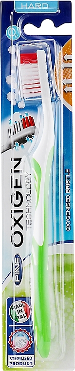 Toothbrush "Oxigen", hard, green - Piave — photo N2