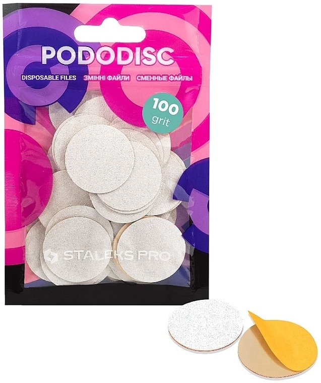 Pododisc Refill, L, white, 100 grit, 50 pcs - Staleks Pro — photo N1