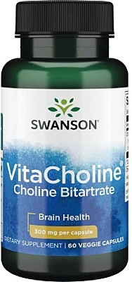 Choline Bitartrate Food Supplement, 300mg - Swanson Vitacholine Choline Bitartrate 300 mg — photo N1