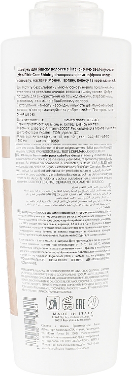 Glow Hair Shampoo - Lisap Top Care Repair Elixir Care Shining Shampoo — photo N2