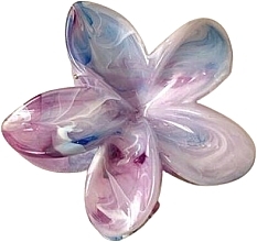 Flower Hair Clip SP349 7.5 x 8 cm, XL, pink-blue - Ecarla — photo N1