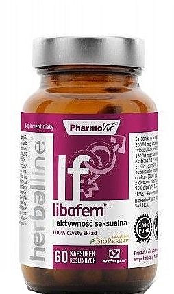 Dietary Supplement 'Libofem. Sexual Activity', 60pcs - Pharmovit Herballine — photo N1