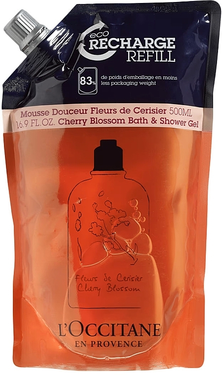 Shower Gel - L'Occitane Cherry Blossom Bath & Shower Gel Refill (doypack) — photo N1