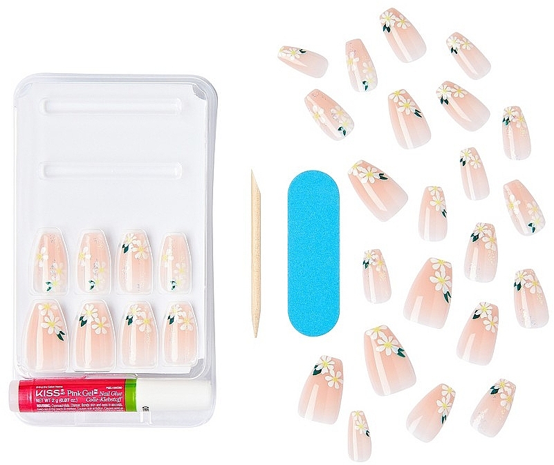 False Nail Set, size M, 28 pcs. - Kiss Voguish Fantasy — photo N2