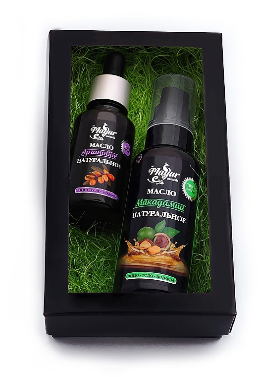 Hair & Skin Gift Set "Macadamia & Argan" - Mayur (oil/30 ml + oil/50 ml) — photo N4