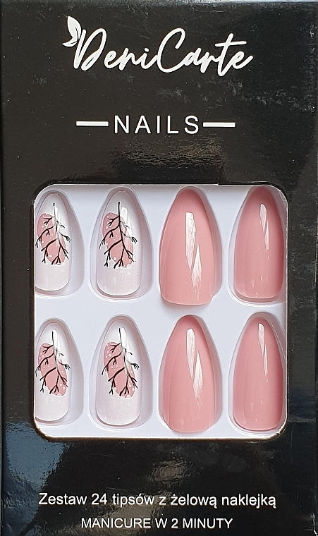 False Nails with Gel Stickers, 24 pcs. - Deni Carte 9003 — photo N1