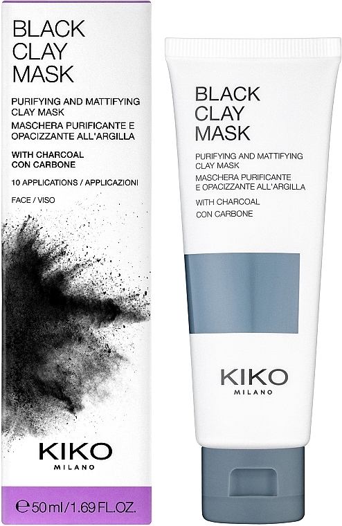 Cleansing Mattifying Charcoal & Black Clay Face Mask - Kiko Milano Black Clay Mask — photo N9