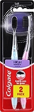 Soft Toothbrush Set, blue+pink - Colgate High Density Charcoal — photo N1