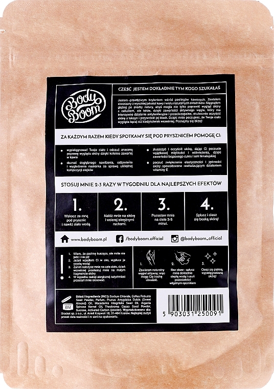 Charcoal Body Scrub - BodyBoom Active Charcoal Coffee Scrub — photo N8